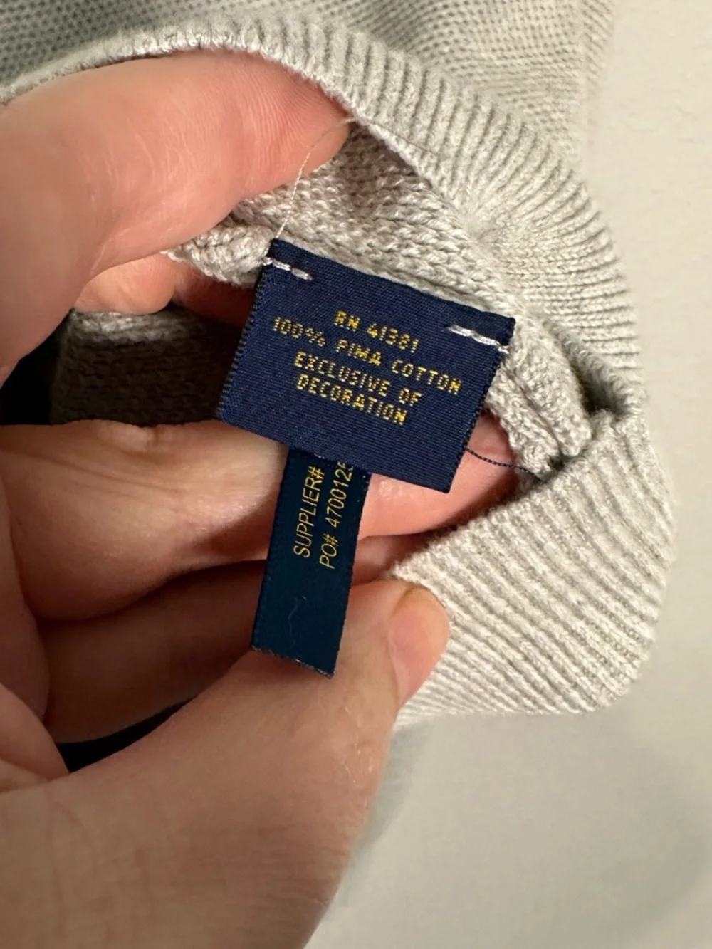 Polo Ralph Lauren 100% Pima Cotton Full Zip Sweater - Big Pony! Size XXL
